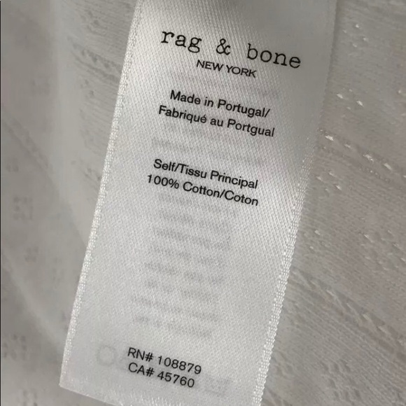 Rag Bone jean short sleeve White eyelet crop top - Picture 7 of 8